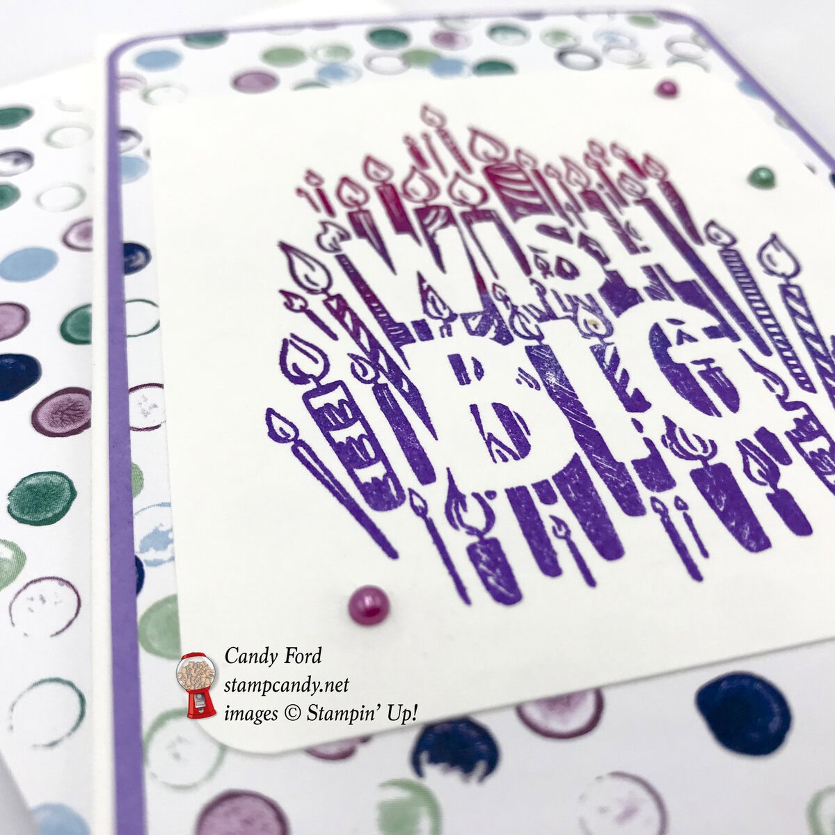 Wish Big birthday card made with the Big Wishes stamp set and Tranquil Textures Designer Series Paper by Stampin' Up! #stampcandy