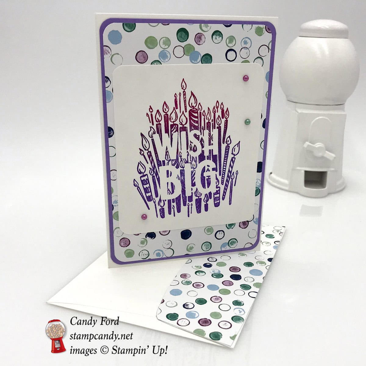Wish Big birthday card made with the Big Wishes stamp set and Tranquil Textures Designer Series Paper by Stampin' Up! #stampcandy