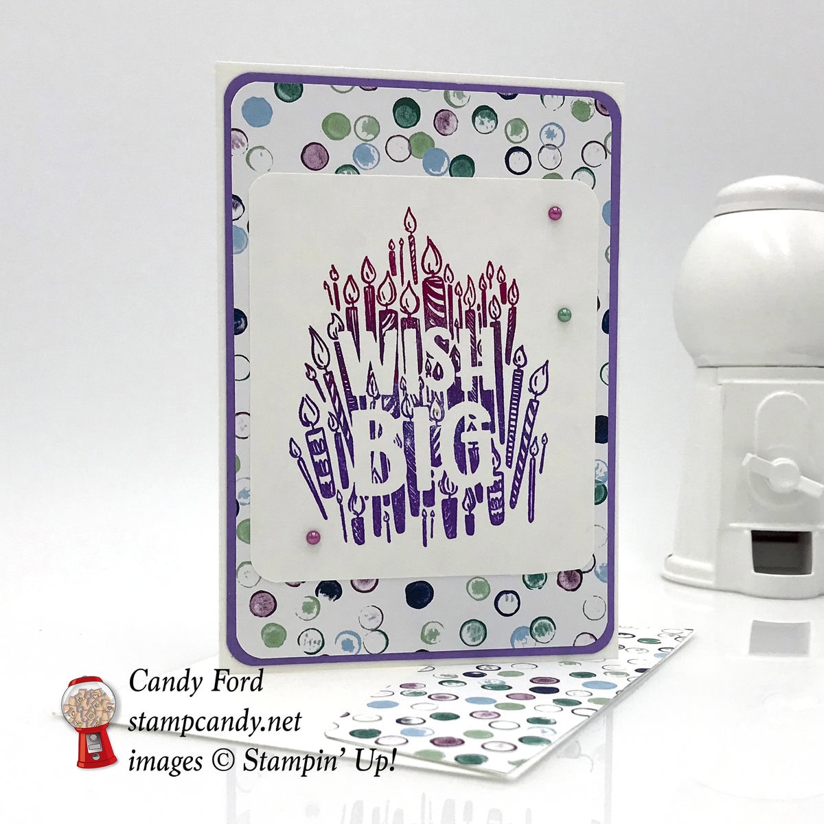 Wish Big birthday card made with the Big Wishes stamp set and Tranquil Textures Designer Series Paper by Stampin' Up! #stampcandy