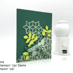 Stampin Up Eclectic Layers and Dragonfly framelit dies and Share What You Love DSP handmade card by Susan Ballentine for Stamp Candy