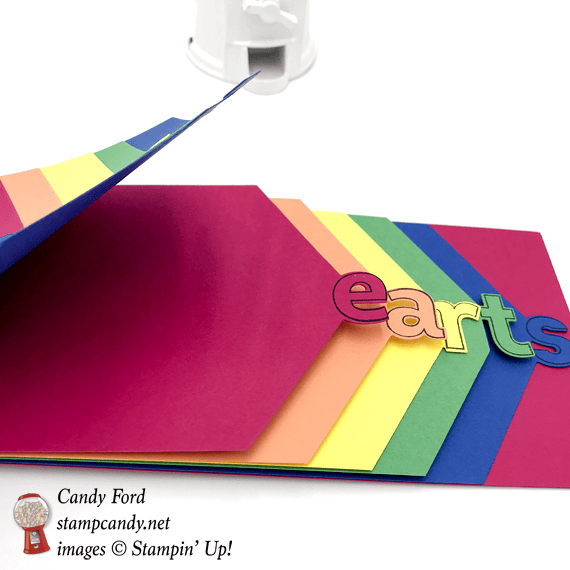 Stampin Up! Lined Alphabet & Layering Alphabet Edgelit Dies handmade card made by Candy Ford of Stamp Candy