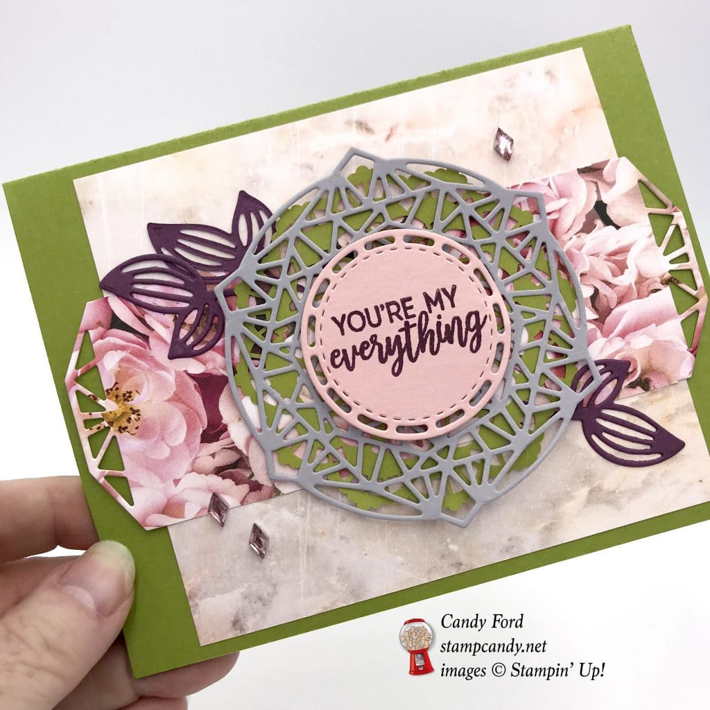 You're my everything card made using the Petal Promenade Suite by Stampin' Up! #stampcandy