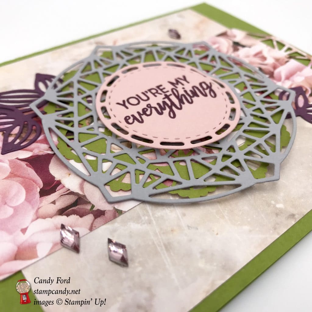 You're my everything card made using the Petal Promenade Suite by Stampin' Up! #stampcandy