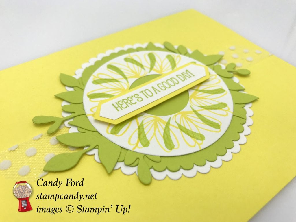 Stamparatus wreath card made with Peaceful Reflection stamp set by Stampin' Up! #stampcandy