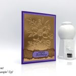 Handmade Birthday Card Stampin Up Lovely Floral TIEF in Copper Foil and purples by Candy Ford of Stamp Candy