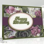 Birthday Card made using the Blow Out the Candles stamp set, Petal Promenade Designer Series Paper (DSP), and Layering Ovals Framelits Dies by Stampin' Up! #stampcandy