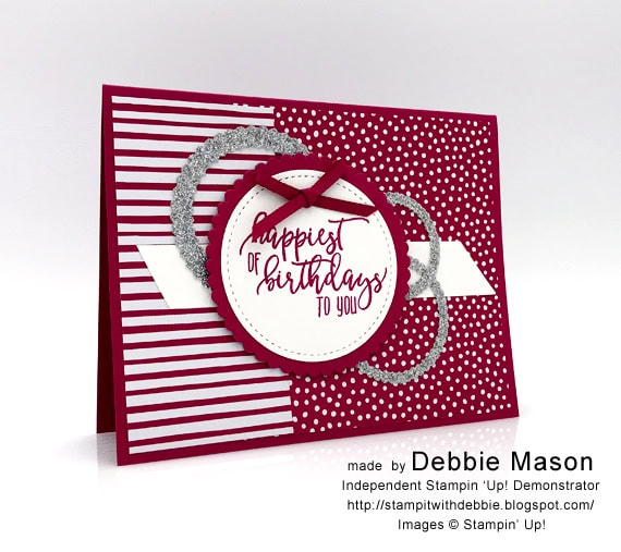 Debbie Mason made this card with Stampin' Up! Picture Perfect Birthday in Lovely Lipstick