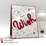 Broadway Birthday Bundle make a wish card, vellum, sequins, all by Stampin' Up! #stampcandy