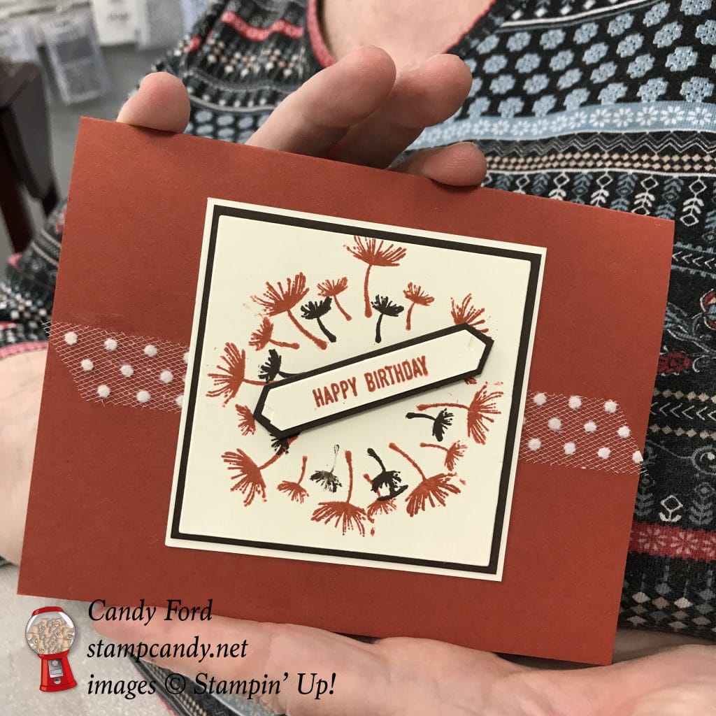 Stamparatus wreath card stamping, Stampin' Up! #stampcandy