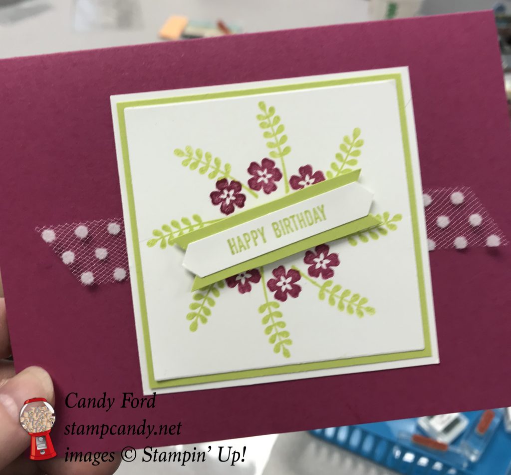 Stamparatus wreath card stamping, Stampin' Up! #stampcandy