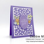 Debbie Mason used Stampin' Up! Delightfully Detailed Laser Cut Specialty Paper and Detailed With Love stamp set to make this handmade card.