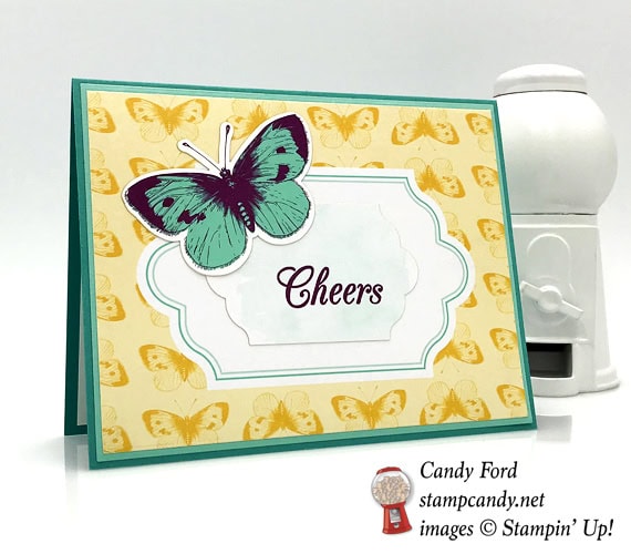 Stampin' Up! Time For Tea stamp set and Room For Tea Memories & More card pack were used to maket this handmade card by Candy Ford of Stamp Candy #stampcandy