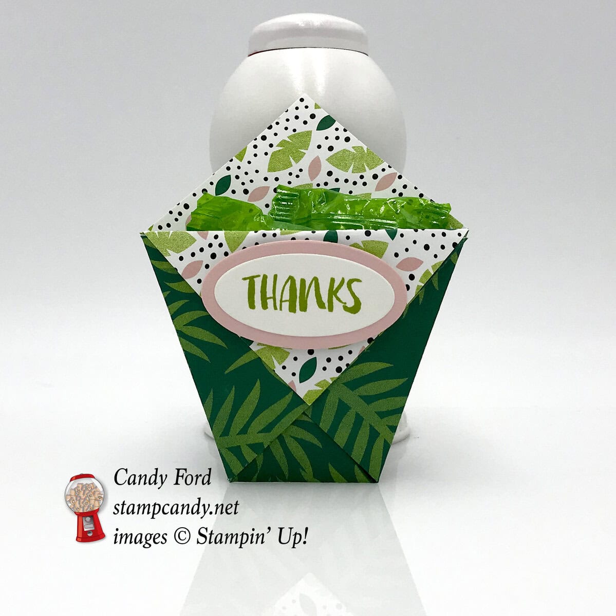 Diaper Fold in Tropical Escape and Fabulous Flamingo by Stampin' Up! #stampcandy