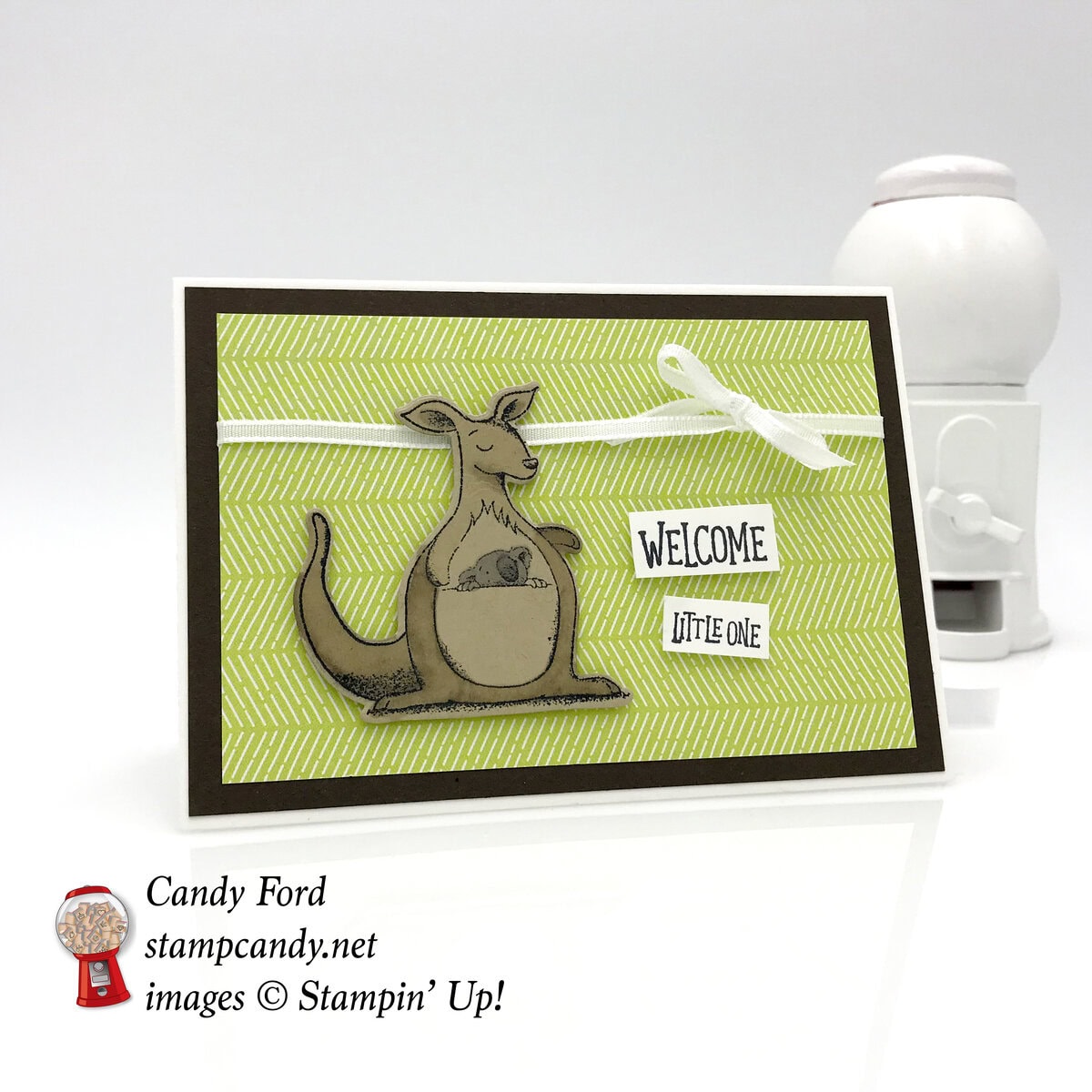 Welcome little one, baby note card, Animal Outing bundle by Stampin' Up! #stampcandy
