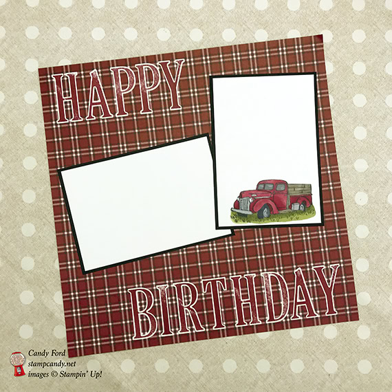 Country Livin', Letters for You, by Stampin' Up! scrapbook page Candy Ford #stampcandy