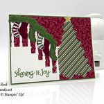 holiday card made with Dashing Along DSP, Ready for Christmas stamp set and Christmas Staircase Thinlits Dies by stampin' Up! #stampcandy