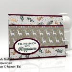 Joyous Noel DSP, Peaceful Noel stamp set, Layering Ovals Framelite Dies, Christmas card, Stampin' Up! #stampcandy