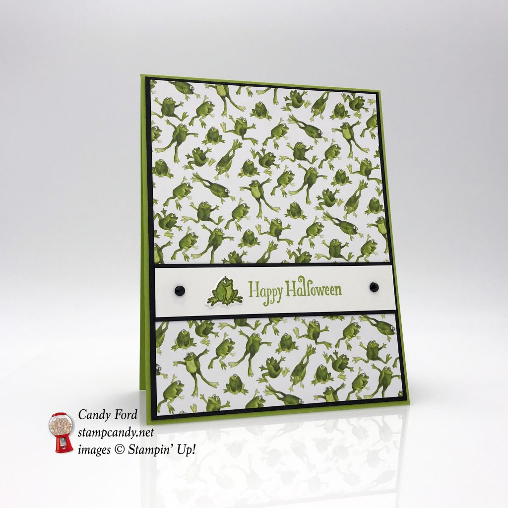 Froggy Happy Halloween card made with the Cauldron Bubble stamp set and Cauldron Framelits Dies bundle, by Stampin' Up! #stampcandy