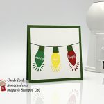Mini Christmas card make with the Making Christmas Bright stamp set and Christmas Bulb Builder Punch by Stampin' Up! #stampcandy