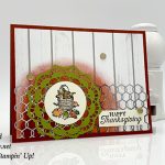 Happy Thanksgiving card made with Pleasant Pheasants stam pset, Watercolor pencils, Layering Circles Framelits Dies, Chicken Wire Elements by Stampin' Up! #stampcandy
