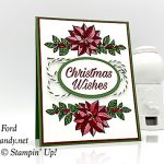 Stampin' Up! Peaceful Poinsettia bundle handmade Christmas Card Christmas Wishes Greeting Card by Candy Ford of Stamp Candy