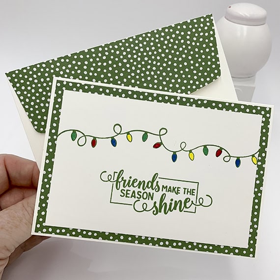Christas season card made with Making Christmas Bright stamp set by Stampin' Up! #stampcandy