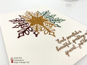 Snowflake Snowcase Christmas card, Stampin' Up!, #stampcandy