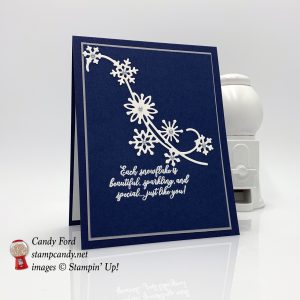 Snowflake Showcase winter or Christmas card, Stampin' Up! #stampcandy