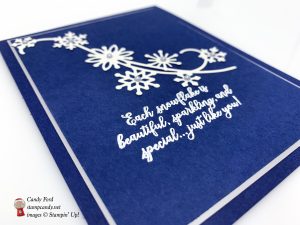 Snowflake Showcase winter or Christmas card, Stampin' Up! #stampcandy