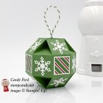 Snowfall Thinlits, Snowflake Showcase, faceted ornament, Christmas ornament, Stampin' Up! #stampcandy