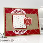 Stampin Up All Is Bright Under the Mistletoe DSP handmade Christmas card by Candy Ford of Stamp Candy