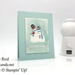 Stampin Up Spirited Snowmen Love Never Melts handmade watercolored Christmas Card by Candy Ford of Stamp Candy