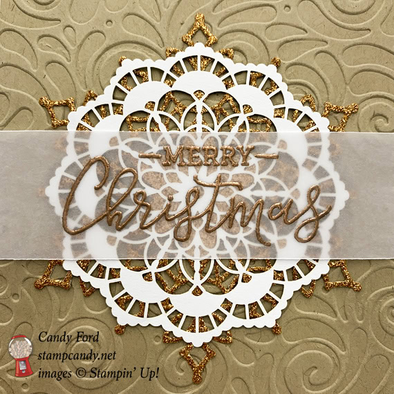 Stampin' Up! Warm Hearted Hostess stamp set handmade Christmas card by Candy Ford of Stamp Candy