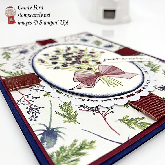 Stampin' Up! Wishing You Well Frosted Floral DSP handmade card by Candy Ford of #StampCandy 