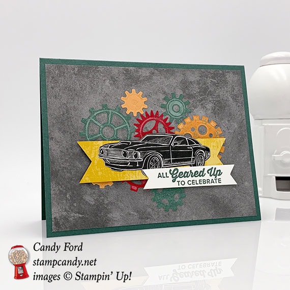 Geared Up Garage bundle, Classic Garage paper, male birthday card, Stampin' Up! #stampcandy