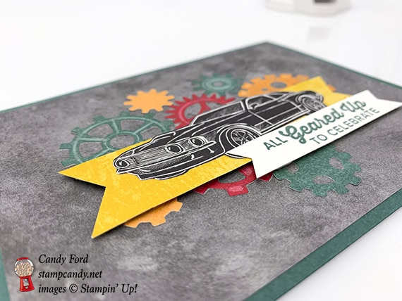 Geared Up Garage bundle, Classic Garage paper, male birthday card, Stampin' Up! #stampcandy