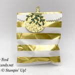 Sprig Punch and the Basket Weave embossing folder decorate this gift bag, Stampin' Up! #stampcandy