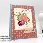 friend card made with Needle & Thread stamp set, Needlepoint Elements Framelits Dies, bundle, Needlepoint Nook paper, Stampin' Up! #stampcandy