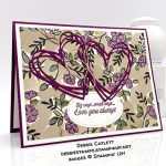 Accented Blooms stamp set, Sunshine Sayings Thinlits Dies, Share What You Love Specialty Designer Series Paper, Valentine love card, made by Debbie Catlett, Stampin' Up! #stampcandy