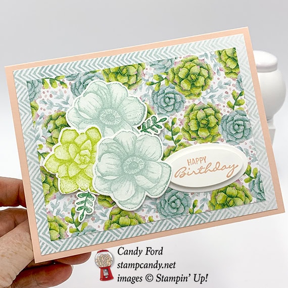 Painted Seasons stamp set, Four Seasons Framelits Dies, Stampin' Up! Sale-a-bration Coordination #stampcandy