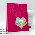 Itty Bitty Greetings stamp set, Be Mine Paper Pumpkin kit, Dot to Dot embossing folder from Stampin Up #stampcandy