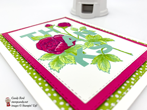 Stampin' Up! Floral Statement stamp set, thank you card for GDP177, made by Candy Ford #stampcandy 