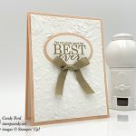 All Adorned stamp set, Country Floral dynamic embossing folder, you're the best card made by Candy Ford. Stampin' Up! #stampcandy