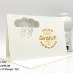 You are my sYou are my sunshine handmade card and mini pizza box by Candy Ford. Here Comes the Sun, Artisan Textures, and Balloon Celebration stamp sets by Stampin! Up! #stampcandy #simplestampingunshine handmade card by Candy Ford. Here Comes the Sun, Artisan Textures, and Balloon Celebration stamp sets by Stampin! Up! #stampcandy #simplestamping