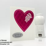 Floral Phrases, Be Mine Stitched Framelits Dies, Tufted & Subtle embossing folders from Stampin' Up! Wedding card made by Joanne Brown. #stampcandy