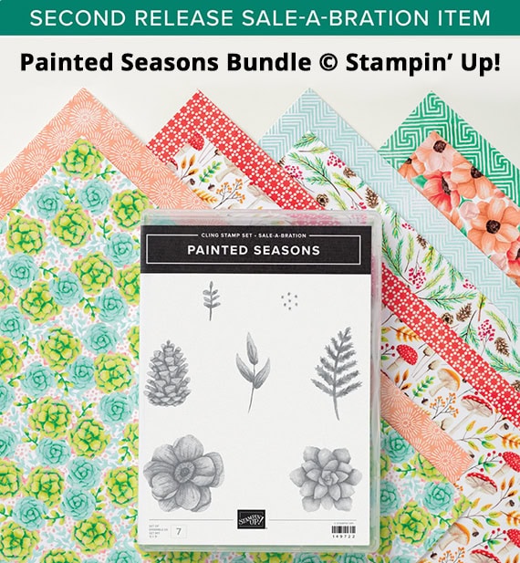 Painted Seasons bundle, stamp set and paper, 2nd release Sale-a-bration item 2019, Stampin' Up #stampcandy