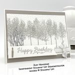 Happy Birthday card made by Judy Newsome using Winter Woods stamp set by Stampin' Up! #stampcandy