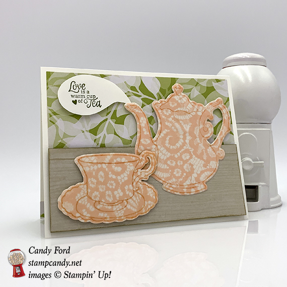 Tea Together stamp set, Tea Time Framelits Dies, Floral Romance paper from Stampin' Up! #stampcandy