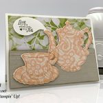 Tea Together stamp set, Tea Time Framelits Dies, Floral Romance paper from Stampin' Up! #stampcandy