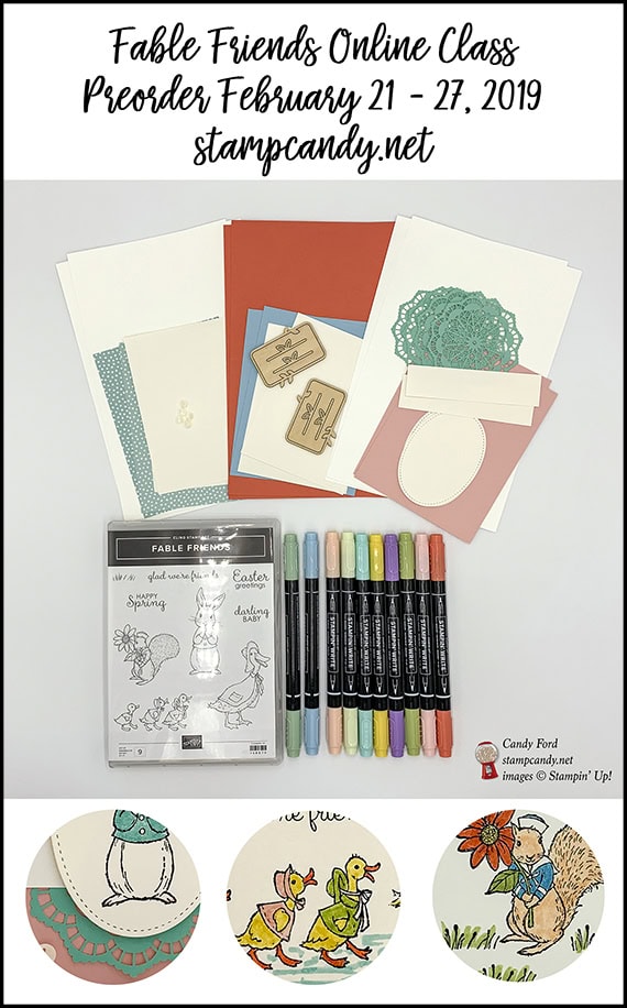 Fable Friends online class by Candy Ford. #stampcandy Stampin Up